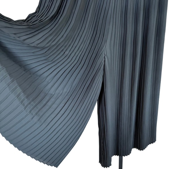 EUC Eileen Fisher Knife Pleated Wide Ankle Pants Sz L Black Skirt Chic - Picture 2 of 11